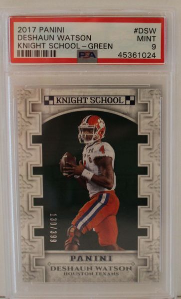 2017 Panini, Deshaun Watson, Knight School - Green, PSA Graded 9