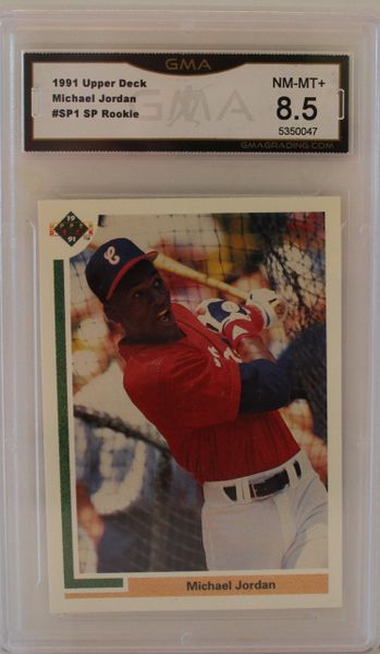 Michael Jordan 1991 Upper Deck Baseball Card #SP1 Graded PSA 8