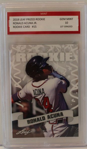 2018 Leaf Prized Rookie, Ronald Acuna Jr., Rookie Card #15, 1st Graded 10