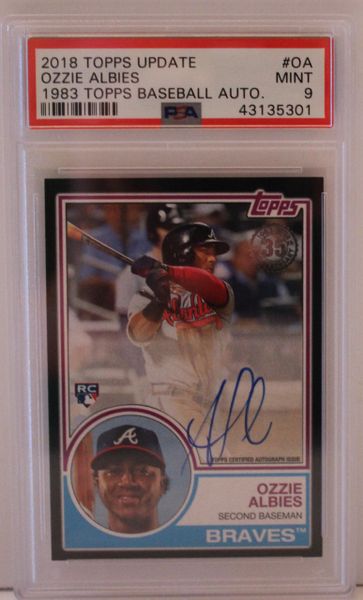 2018 Topps Update, Ozzie Albies, 1983 Topps Baseball Auto, PSA 9 (43135301)