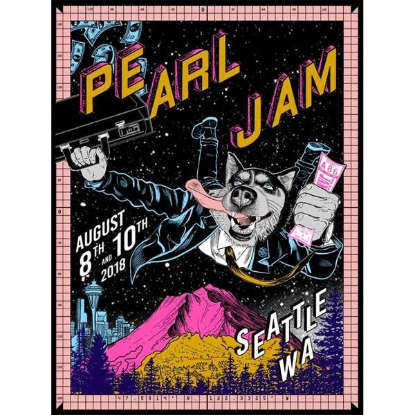 Pearl Jam, 2018 Concert Poster, Seattle WA, Safeco Field, Faile - August 8 & 10