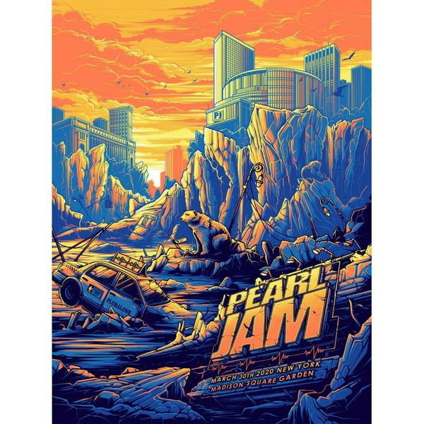 PEARL JAM March 30, 2020– New York, NY - Madison Square Garden - Tour Poster - Artist-Dan Mumford