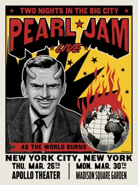 PEARL JAM March 26, 2020 Apollo and March 30, 2020 Madison Square Garden - Tour Poster- Artist – Ian Williams
