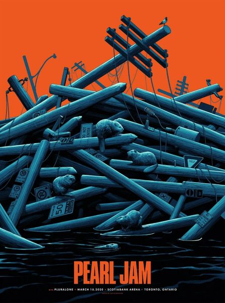 PEARL JAM 3/18/2020 - Toronto, Ontario, Canada - Tour Poster- Artist – Justin Erickson