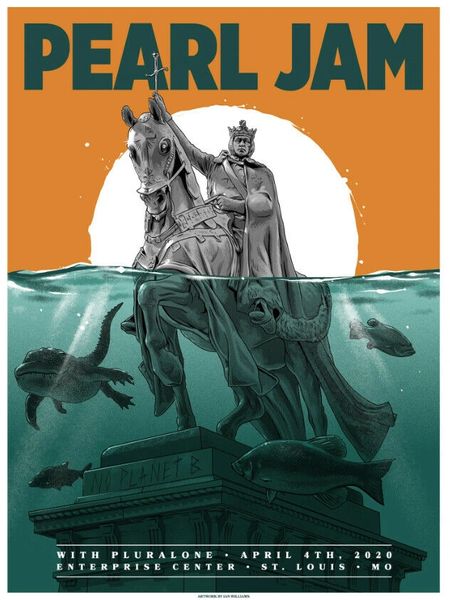 PEARL JAM 4/4/2020 – St. Louis, MI - Tour Poster - Artist – Ian Williams