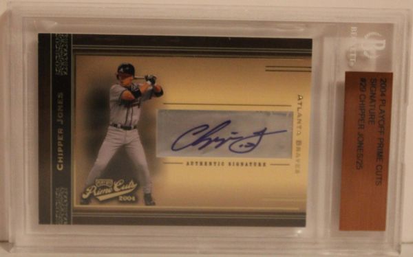 2004 Playoff Prime Cuts Signature #29 Chipper Jones/25