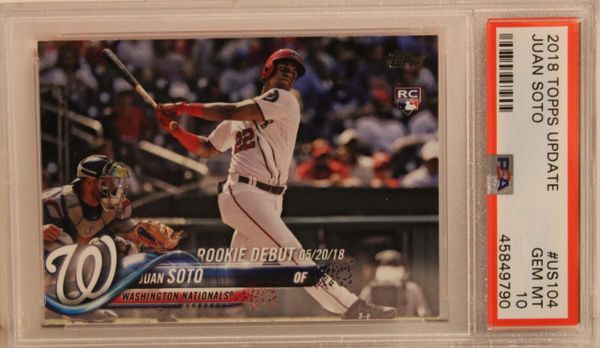 2018 Topps Update US104 Juan Soto RC Rookie Nationals PSA 10 