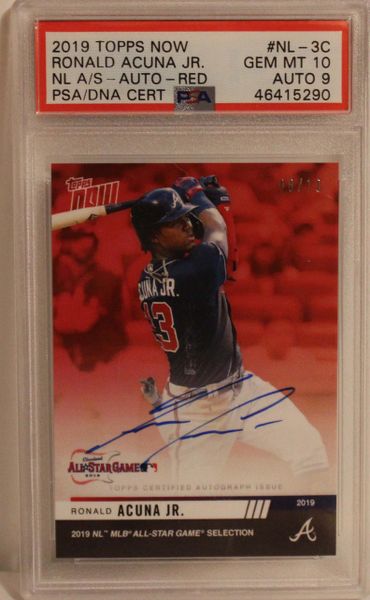 2019 TOPPS NOW Ronald Acuna Jr. NL A/S- Auto-Red PSA 10 46415290
