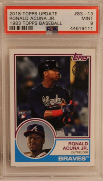 2018 TOPPS UPDATE Ronald Acuna Jr. 1983 TOPPS Baseball PSA 9 44619111