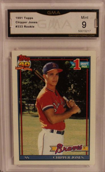 1991 Topps - Chipper Jones - #333 Rookie GMA Mint 9