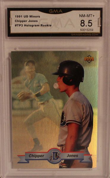 1991 UD Minors - Chipper Jones - #TP3 Hologram Rookie - GMA NM-MT 8.5