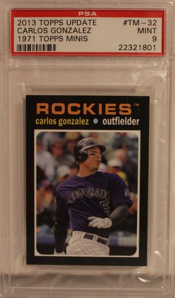 2013 Topps Update - Carlos Gonzalez - 1971 Topps Minis - PSA Mint 9