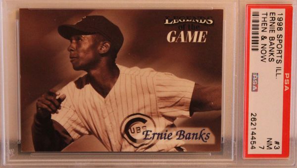 1998 Sports ILL. - Ernie Banks - Then & Now - #3 - PSA NM 7