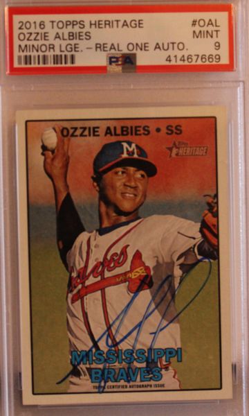 2016 Topps Heritage - Ozzie Albies - Minor Lge.- Real One Auto. - #OAL - PSA MINT 9