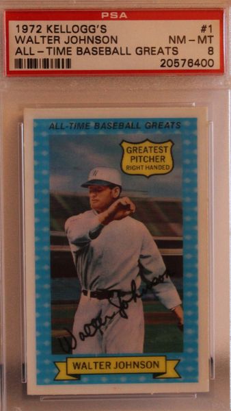 1972 Walter Johnson - Kellogg's - All Time Baseball Greats - PSA Graded 8 (20576400)