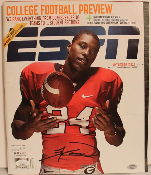 2008 Knowshon Moreno Autographed ESPN Magazine - College Football Preview Edition - JSA Authenticated # JJ36694