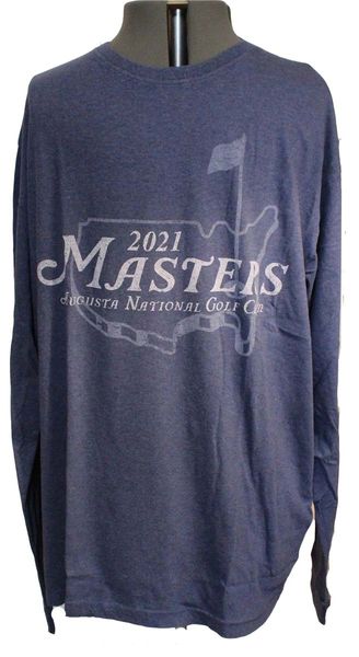 2021 Dated MASTERS Long Sleeve T-Shirt, Heather/Navy - XL