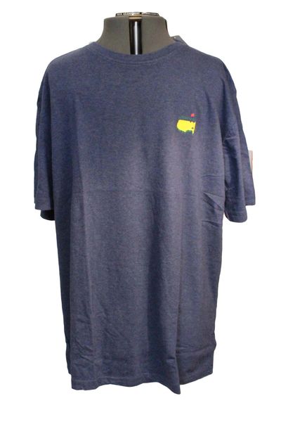 MASTERS Short Sleeve T-Shirt With Logo On Back, Heather/Navy - XL