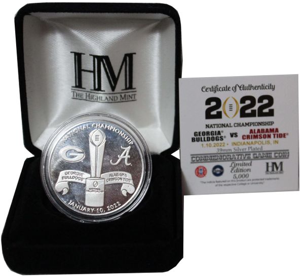 Limited Edition Highland Mind Georgia Bulldogs / Alabama National Championship Dueling Silver Coin # 189 out of 5,000