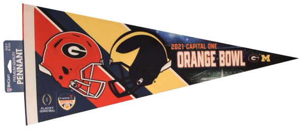 2021 Capital One Orange Bowl Georgia Bulldogs Vs Michigan Pennant