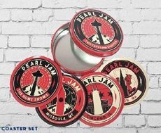 Pearl Jam 2018 The Home Away Shows 4 pc Coaster Set with Tin Container