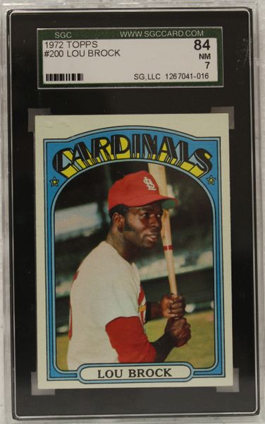 1972 Lou Brock - Topps - SGC Graded 84 M7 (1267041-016)