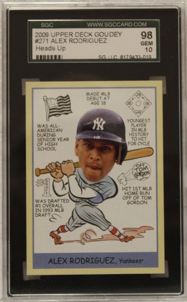 2009 Alex Rodriguez - Upper Deck Goudey - Heads Up - SGC Graded 10 (8179433-019)