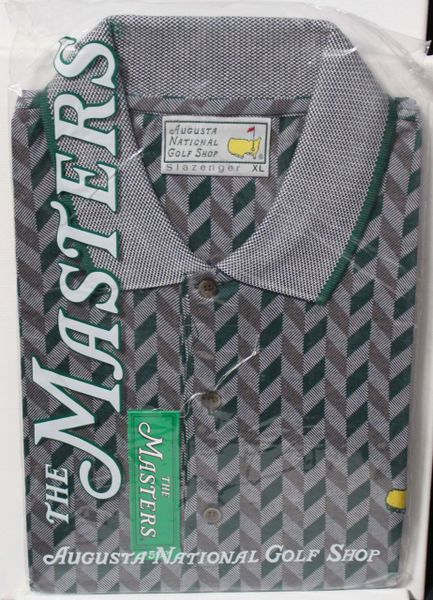 Augusta National Golf Shirt Mens Gray/Green Short Sleeve Polo, Size XL