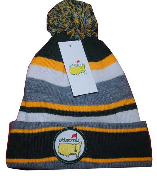 Masters Beanie, Green/Yellow/White/Gray