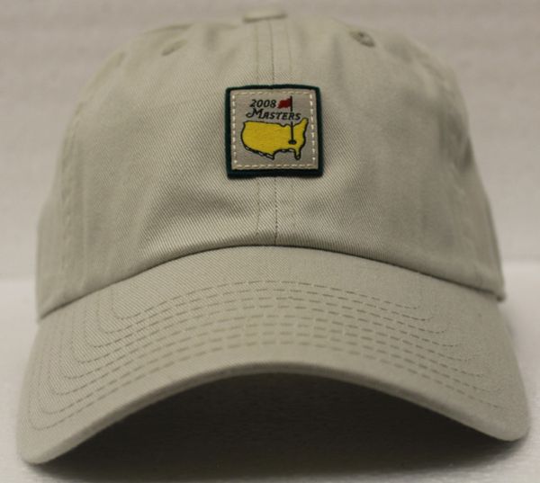 2008 Dated Slouch Masters Hat With Masters Logo Highlighted In A Boxlike Style, Stone