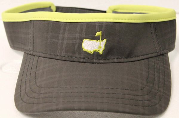 Non-Dated Masters Plaid Tech Visor, Charcoal/Yellow