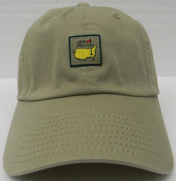 2008 Dated Masters Slouch Hat With Masters Logo Highlighted In A Boxlike Style, Khaki