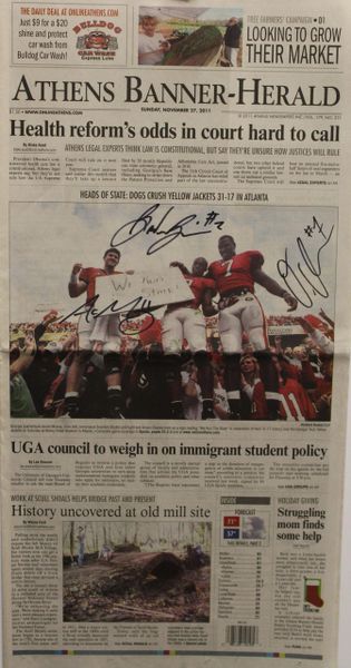 Aaron Murray / Brandon Boykin / Orson Charles - Athens Banner-Herald - Sunday November 27, 2011