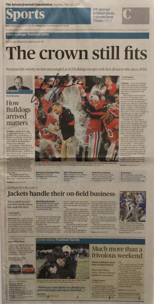 Brandon Boykin - Autographed Atlanta Journal-Constitution - November 20, 2011