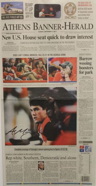 Aaron Murray Autographed Athens Banner-Herald - September 4, 2011