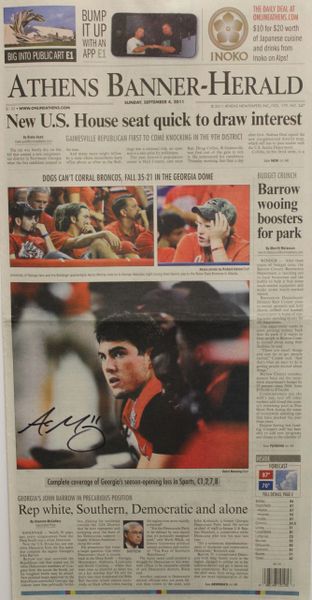 Aaron Murray Autographed Athens Banner-Herald - September 4, 2011