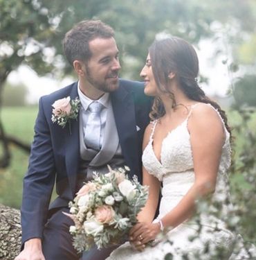 White and blush fresh flower wedding bridal bouquet