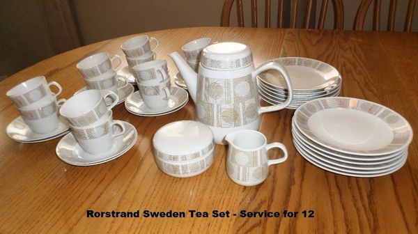 Rorstrand Carl Harry Stalhane Vintage Luna Coffee/Tea Set Service for 12