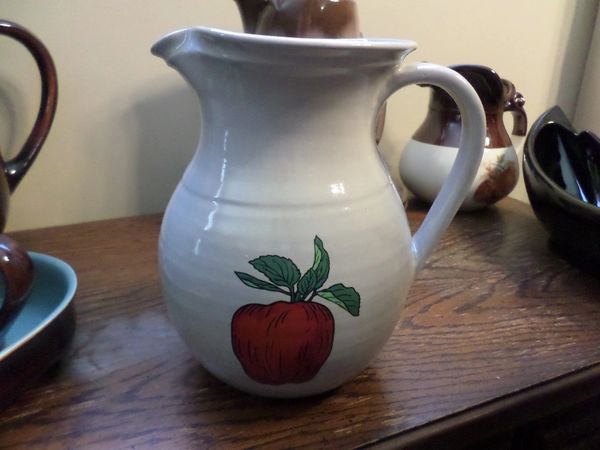 Red Wing Vintage Pitcher with Apple Motif