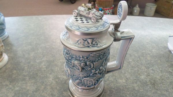 1989 Avon Racing Car Stein Vintage Beer Stein with Lid