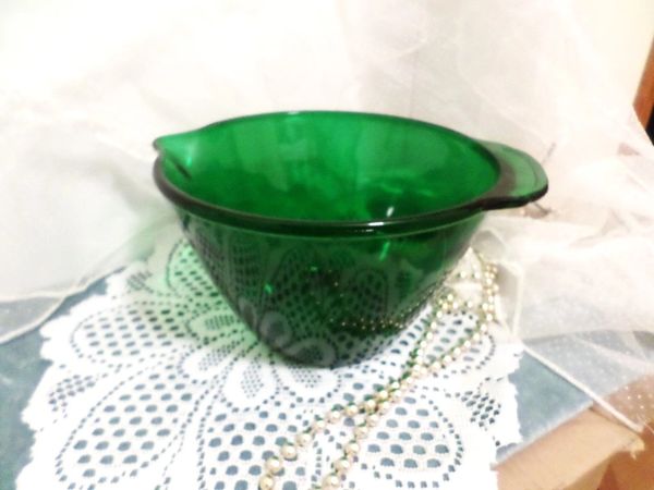 Forest Green Tab Handle 8" Batter Bowl by Anchor Hocking