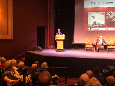 Paul Stebbins of FixUS speaking at Flagler College in St. Augustine, Florida.