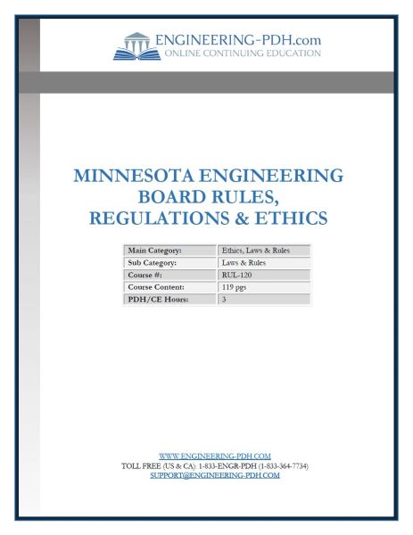 RUL-120 (3 Hrs) - MN Board of P.E. Laws, Rules & Ethics Review