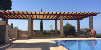 Pergola canopy in Cyprus, by Shadeports Plus Ltd.