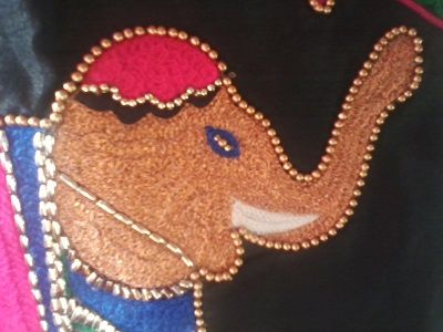 Beaded Elephant Shoulder Bag