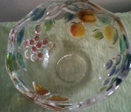 Glass Fruit Motif Bowl