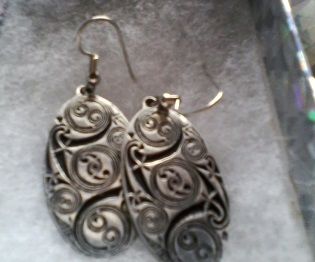 Pewter Art Nouveau Repro Earrings