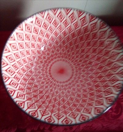 Geo Pattern Black and Red Bowl