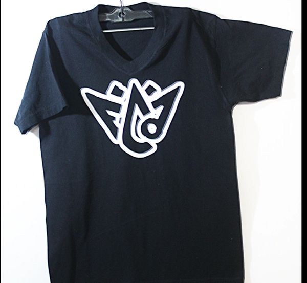 FCA Graffiti Men's v neck Tee Black "Glow in the Dark Logo" S-XXXL