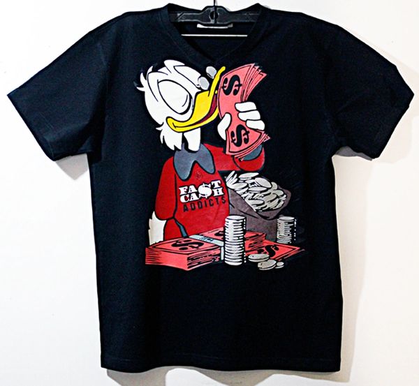 FastCash Mc'Duck Men's T-Shirt. Black "Glow in the Dark Logo" S-XXXL